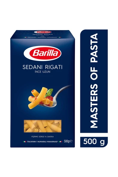 Barilla İnce Uzun/ Sedani Rigati Sade Makarna 500 Gr ürün görseli 1