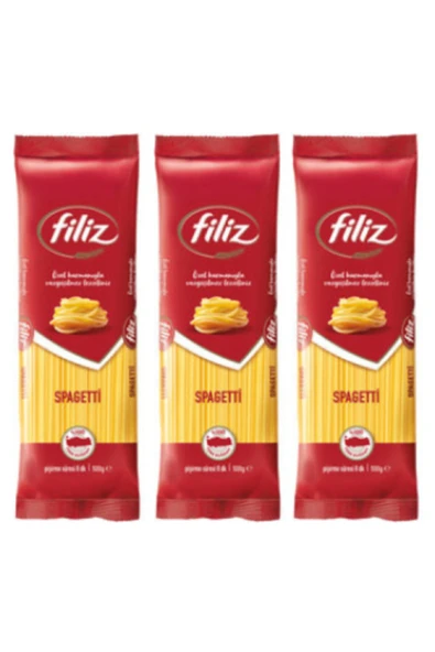 FİLİZ Spagetti Çubuk Makarna 500 Gr. X 3 Adet Uzun Makarna Özel Harman ürün görseli 1