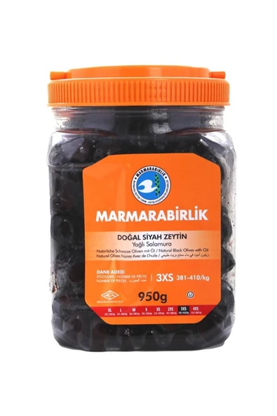 MarmaraBirlik Zeytin 3xs Yağlı Salamura Pet 950gr ürün görseli 1