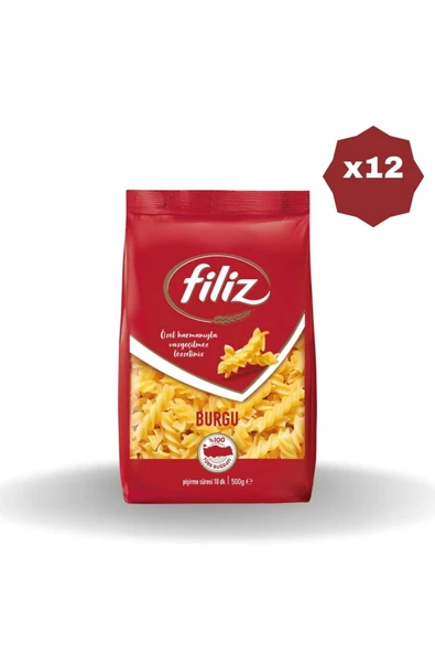 FİLİZ BURGU MAKARNA 500 GR X 12 Adet ürün görseli 1