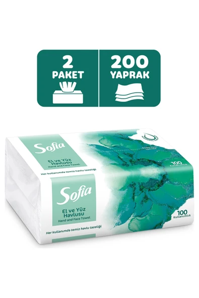 Sofia 100'lü El ve Yüz Havlusu 2 Paket Yumuşak Doku ile Mükemmel Kurulama Sağlar ürün görseli 1