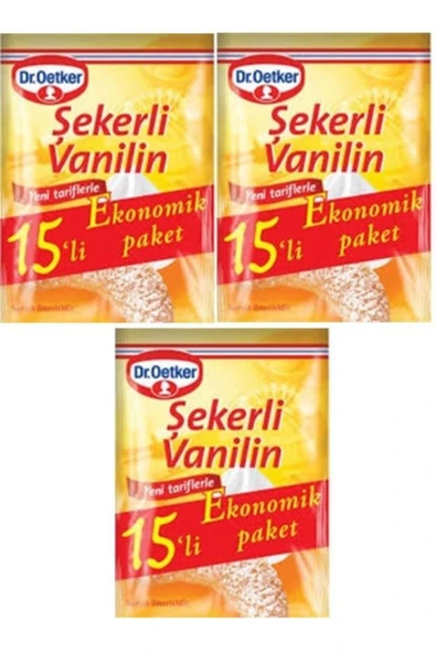 Dr. Oetker Şekerli Vanilin 15'li 75 gr 3 Adet ürün görseli 1