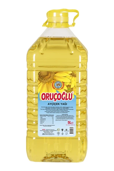 ORUÇOGLU Ayçiçek Yağı Pet 5 Lt ürün görseli 1