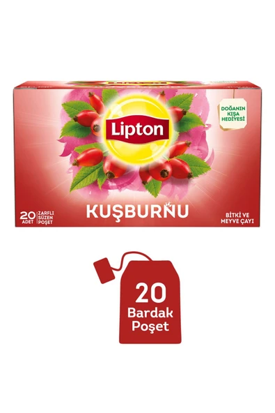 Lipton Kuşburnu Karışık Bitki Çayı Süzen Poşet 20 x 2.5 g ürün görseli 1