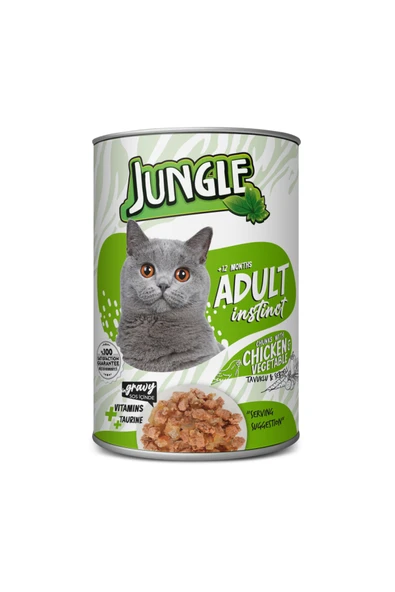 Jungle Kedi Konservesi 400 gr Tavuklu-Sebzeli ürün görseli 1