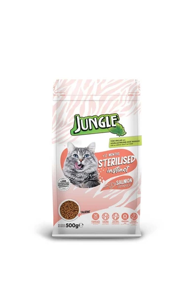 Jungle Sterilesed Somonlu Kısır Kedi Maması 500 Gr ürün görseli 1