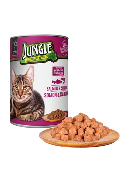 Jungle Somonlu Karidesli Konserve Kedi Maması 415 gr ürün görseli 1