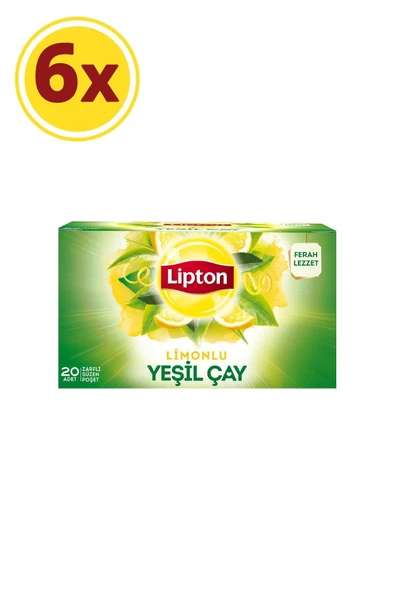 Lipton Berrak Limonlu Bardak Poşet Yeşil Çay X 6 Adet ürün görseli 1