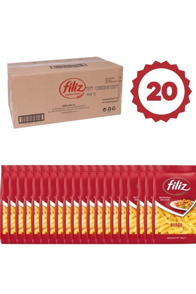 FİLİZ Filiz Burgu Makarna 500gr 1 kolix20 adet ürün görseli 1