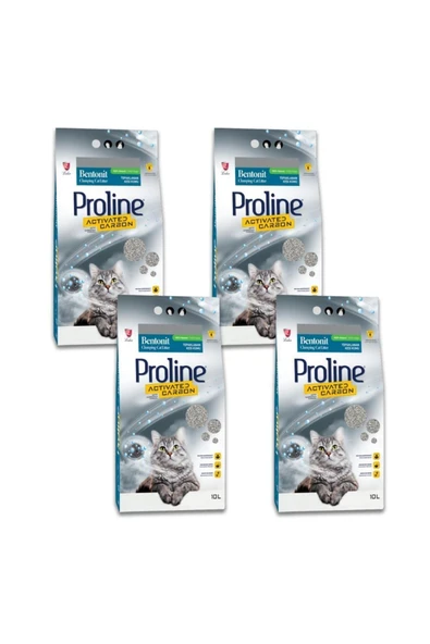 Pro Line Aktif Karbon Kedi Kumu 10 Lt X 4 Adet ürün görseli 1