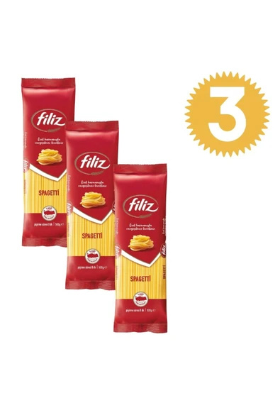 FİLİZ Filiz Spagetti Makarna 500gr (çubuk) x3 adet ürün görseli 1