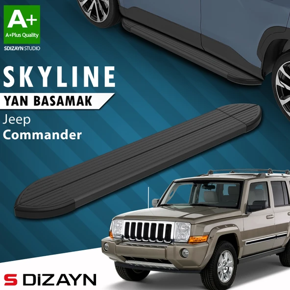 Jeep Commander Skyline Siyah Yan Basamak 173 Cm 2006-2010 A+ Kalite ürün görseli 1