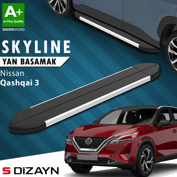 Nissan Qashqai 3 Skyline Aluminyum Yan Basamak 173 Cm 2021 Üzeri A+ Kalite ürün görseli 1
