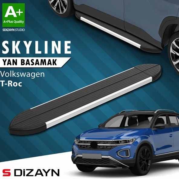 VW T-Roc Skyline Aluminyum Yan Basamak 173 Cm 2019 Üzeri A+ Kalite ürün görseli 1