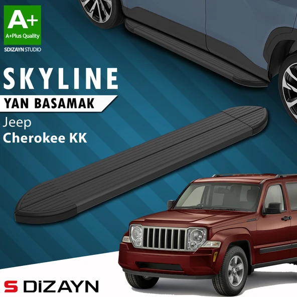 Jeep Cherokee KK Skyline Siyah Yan Basamak 153 Cm 2008-2012 A+ Kalite ürün görseli 1