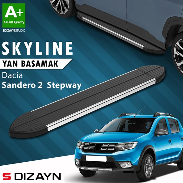 Dacia Sandero 2 Stepway Skyline Krom Yan Basamak 173 Cm 2013-2020 A+ Kalite ürün görseli 1