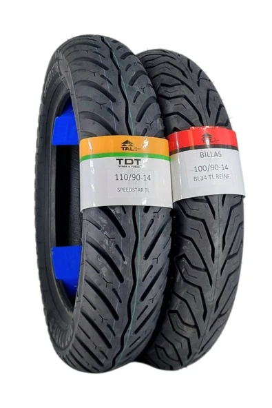TDT TYRES 110/90-14 VE 100/90-14 TL (TUBELESS - DUBLEKS) SPEED/BL034 LASTİK TAKIMI ürün görseli 1