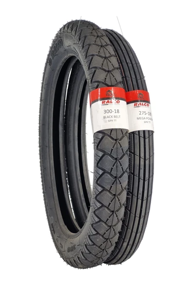 RALCO TYRES CG MOTOSİKLET LASTİK 300-18 VE 275-18 TT (TUBETYPE - İÇ LASTİKLİ TİP) TAKIM ürün görseli 1