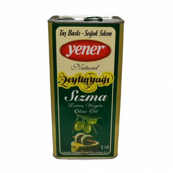 5 LT Yener Taş Baskı Soğuk Sıkım Zeytin Yağı (Yeni Mahsül 2025-2026) ürün görseli 1
