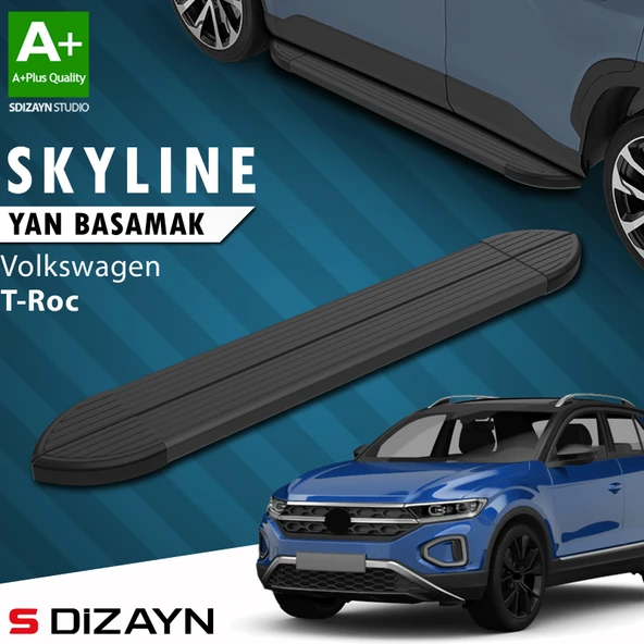 VW T-Roc Skyline Siyah Yan Basamak 173 Cm 2019 Üzeri A+ Kalite ürün görseli 1
