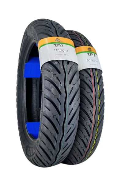 TDT TYRES 110/90-14 VE 90/90-14 TL (TUBELESS - DUBLEKS) SPEEDY LASTİK TAKIMI ürün görseli 1