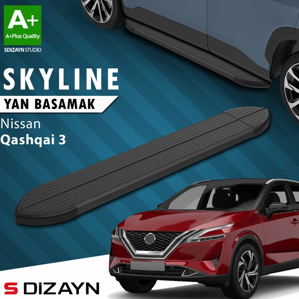Nissan Qashqai 3 Skyline Siyah Yan Basamak 173 Cm 2021 Üzeri A+ Kalite ürün görseli 1