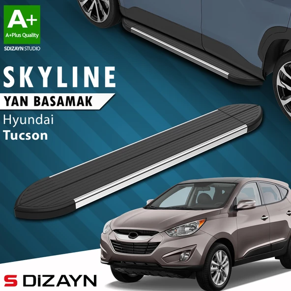 Hyundai Tucson 2 Skyline Krom Yan Basamak 173 Cm 2004-2014 A+ Kalite ürün görseli 1