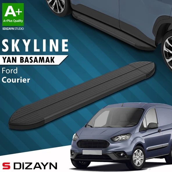 Ford Courier Skyline Siyah Yan Basamak 173 Cm 2014-2023 A+ Kalite ürün görseli 1