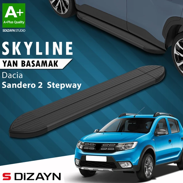 Dacia Sandero 2 Stepway Skyline Siyah Yan Basamak 173 Cm 2013-2020 A+ Kalite ürün görseli 1
