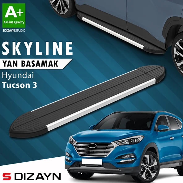 Hyundai Tucson 3 Skyline Aluminyum Yan Basamak 173 Cm 2015-2020 A+ Kalite ürün görseli 1