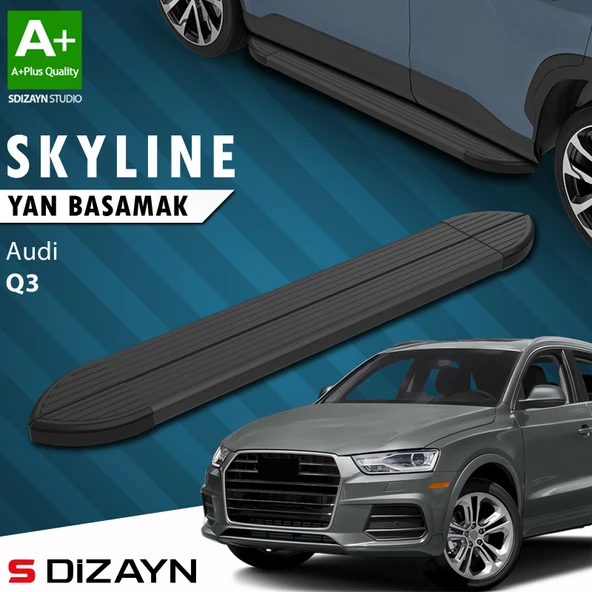 Audi Q3 8U Skyline Siyah Yan Basamak 173 Cm 2011-2018 A+ Kalite ürün görseli 1