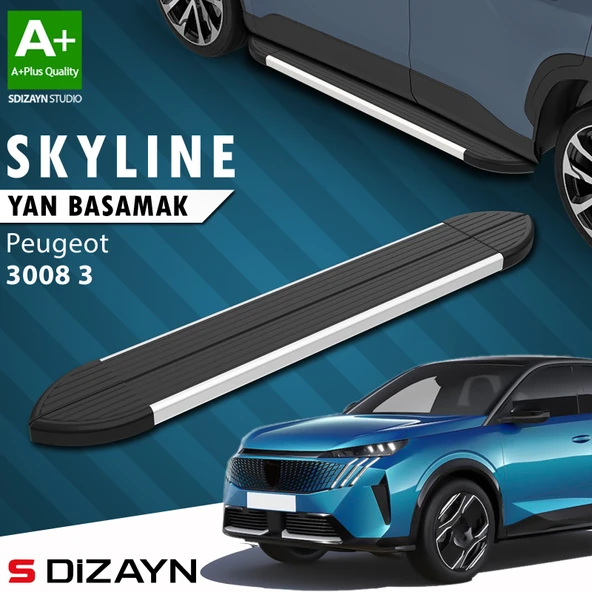Peugeot 3008 3 Skyline Aluminyum Yan Basamak 183 Cm 2024 Üzeri A+ Kalite ürün görseli 1