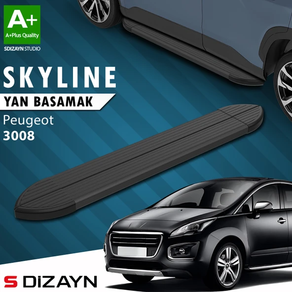 Peugeot 3008 Skyline Siyah Yan Basamak 183 Cm 2009-2013 A+ Kalite ürün görseli 1