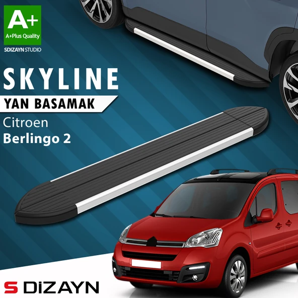 Citroen Berlingo 2 Skyline Aluminyum Yan Basamak 193 Cm 2008-2018 A+ Kalite ürün görseli 1