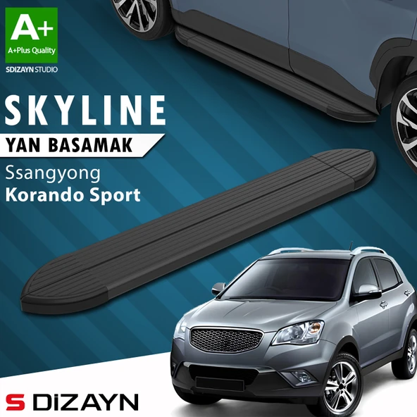 Ssangyong Korando Sport Skyline Siyah Yan Basamak 183 Cm 2019 Üzeri A+ Kalite ürün görseli 1