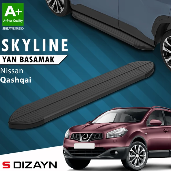 Nissan Qashqai Skyline Siyah Yan Basamak 173 Cm 2007-2014 A+ Kalite ürün görseli 1