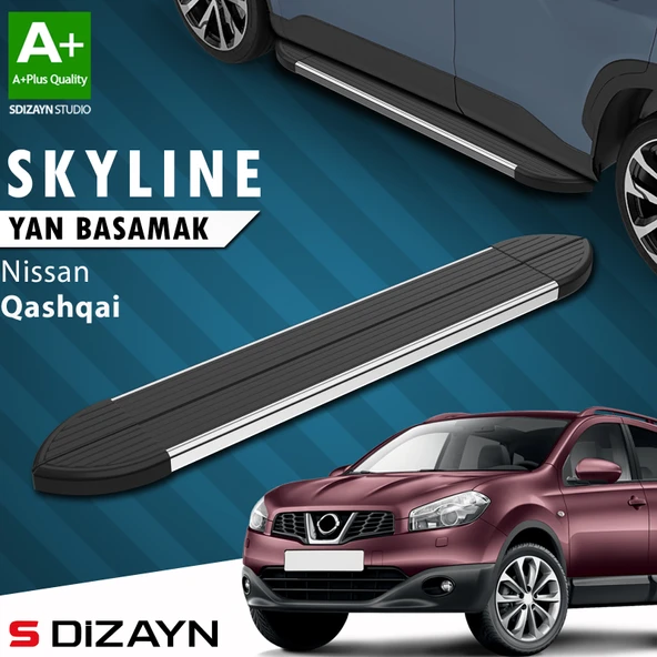 Nissan Qashqai Skyline Krom Yan Basamak 173 Cm 2007-2014 A+ Kalite ürün görseli 1