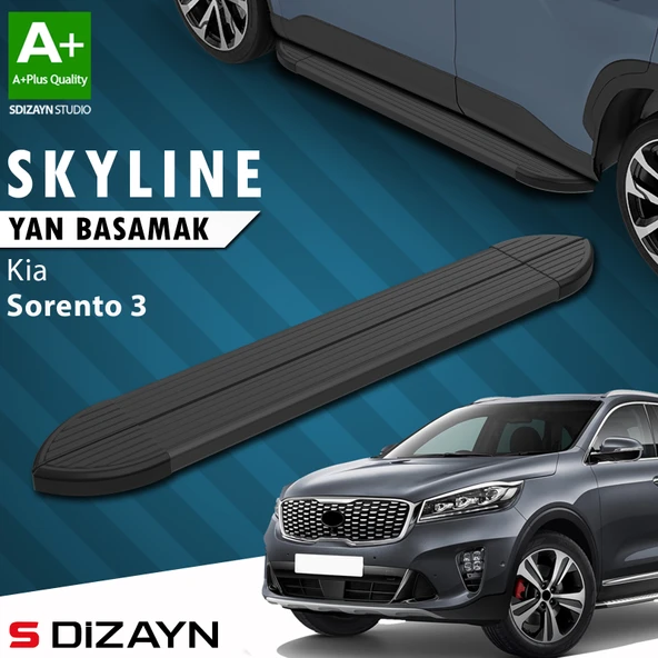 Kia Sorento 3 Skyline Siyah Yan Basamak 183 Cm 2014-2020 A+ Kalite ürün görseli 1
