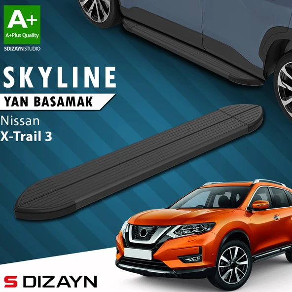 Nissan X-Trail T32 Skyline Siyah Yan Basamak 183 Cm 2014-2022 A+ Kalite ürün görseli 1