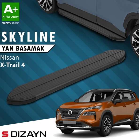 Nissan X-Trail T33 Skyline Siyah Yan Basamak 183 Cm 2022 Üzeri A+ Kalite ürün görseli 1