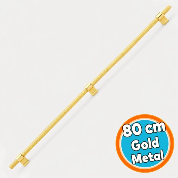 Metal Kulp 800 mm Tırtıklı Desen Mobilya Çekmece Mutfak Dolabı Dolap Kulpları Kulbu Altın Gold ürün görseli 1