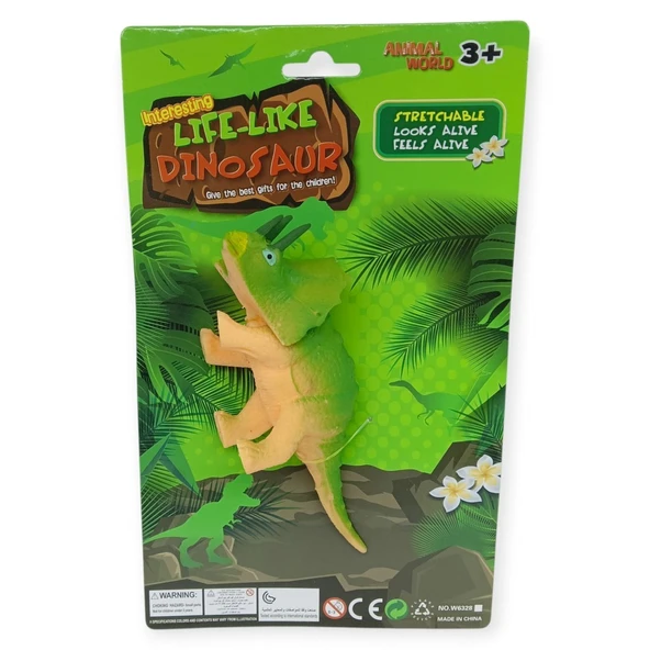 Fidget Oyuncak - Streç Dinazor Figürü 18 cm - Triceraptors - Resim 8