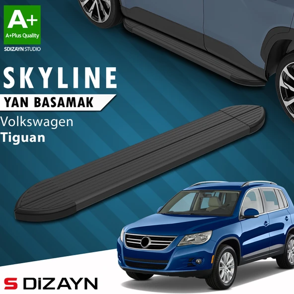 VW Tiguan Skyline Siyah Yan Basamak 173 Cm 2007-2015 A+ Kalite ürün görseli 1