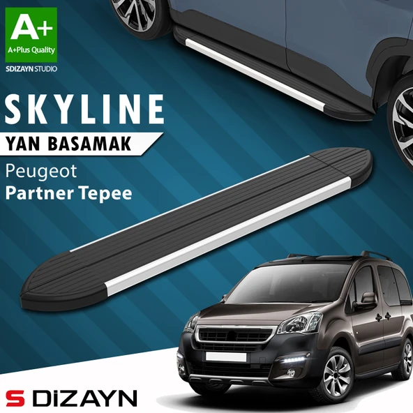Peugeot Partner 2 Tepee Skyline Aluminyum Yan Basamak 193 Cm 2008-2018 A+ Kalite ürün görseli 1