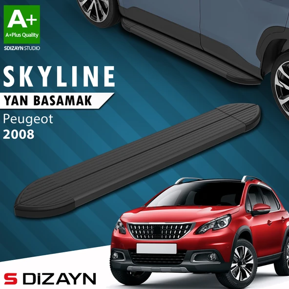 Peugeot 2008 Skyline Siyah Yan Basamak 173 Cm 2013-2019 A+ Kalite ürün görseli 1