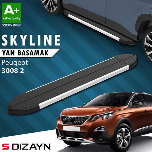 Peugeot 3008 2 Skyline Aluminyum Yan Basamak 183 Cm 2016-2023 A+ Kalite ürün görseli 1
