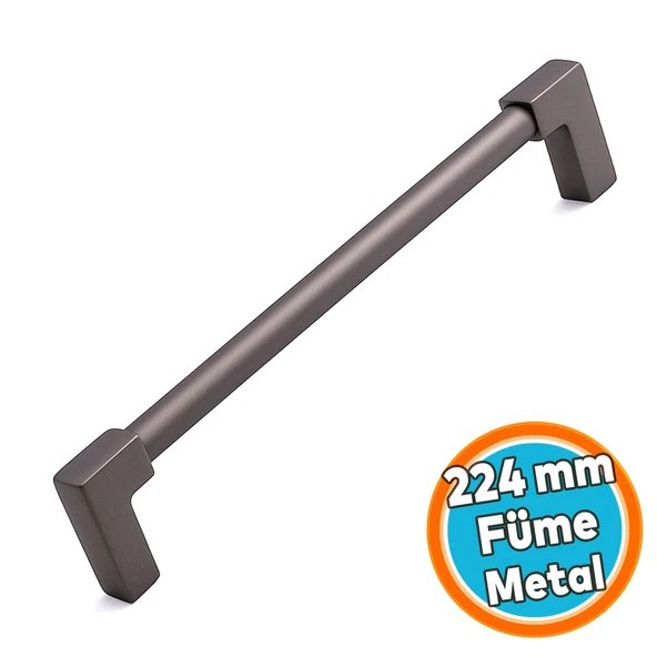 Mobilya Kulp Çekmece Dolap Kapak Kolu Kulpu Kulpları Modern Dayanıklı Tasarım 224 mm Metal Füme ürün görseli 1
