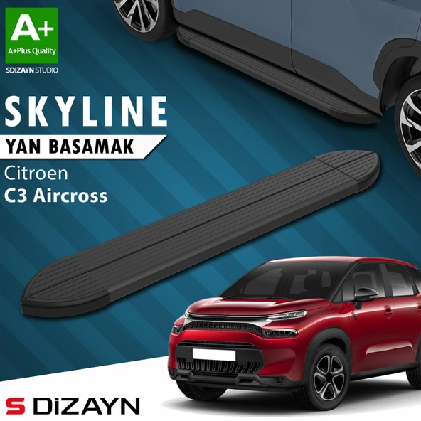 Citroen C3 Aircross Skyline Siyah Yan Basamak 183 Cm 2017-2024 A+ Kalite ürün görseli 1