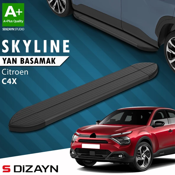 S-Dizayn Citroen C4 X Skyline Siyah Yan Basamak 183 Cm 2022 Üzeri A+ Kalite ürün görseli 1
