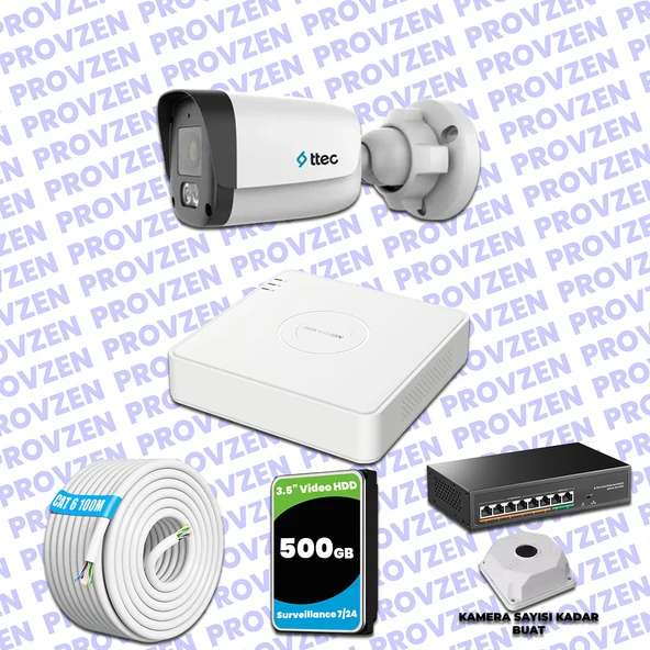 Provzen TTec Hikvision 1 Kameralı IP Full HD Mikrofonlu Güvenlik Kamerası ürün görseli 1